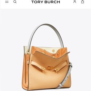 Tory Burch LEE RADZIWILL PEBBLED SMALL DOUBLE BAG